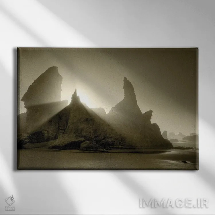 تابلو غروب و مه اثر دنیس فراتس - نمای روبهرو روی دیوار
