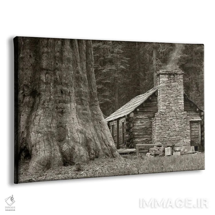 تابلو کلبه و درخت ردوود اثر دنیس فراتس - نمای پرسپکتیو محصول