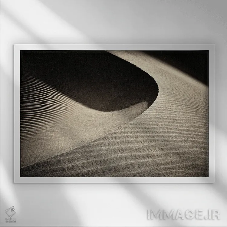 تابلو نور تپههای شنی اثر دنیس فراتس - نمای قابدار سفید