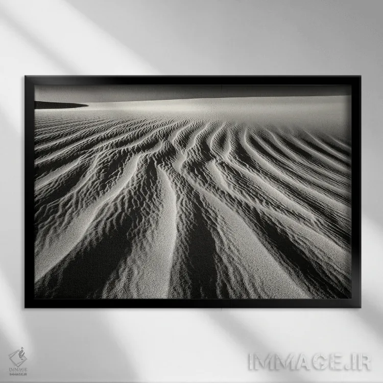 تابلو نقشهای تپه شنی اثر دنیس فراتس - نمای قابدار مشکی