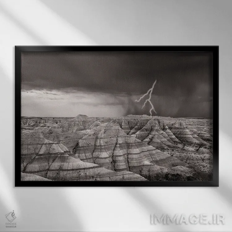 تابلو اراضی بایر ۴ اثر دنیس فراتس - نمای قابدار مشکی