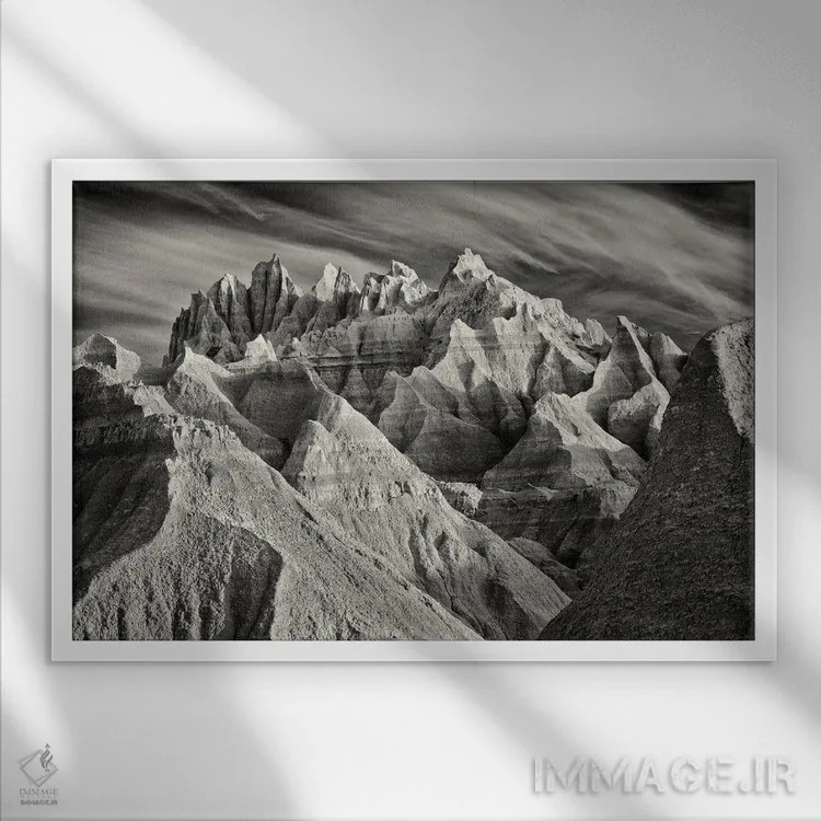 تابلو اراضی بایر ۲ اثر دنیس فراتس - نمای قابدار سفید