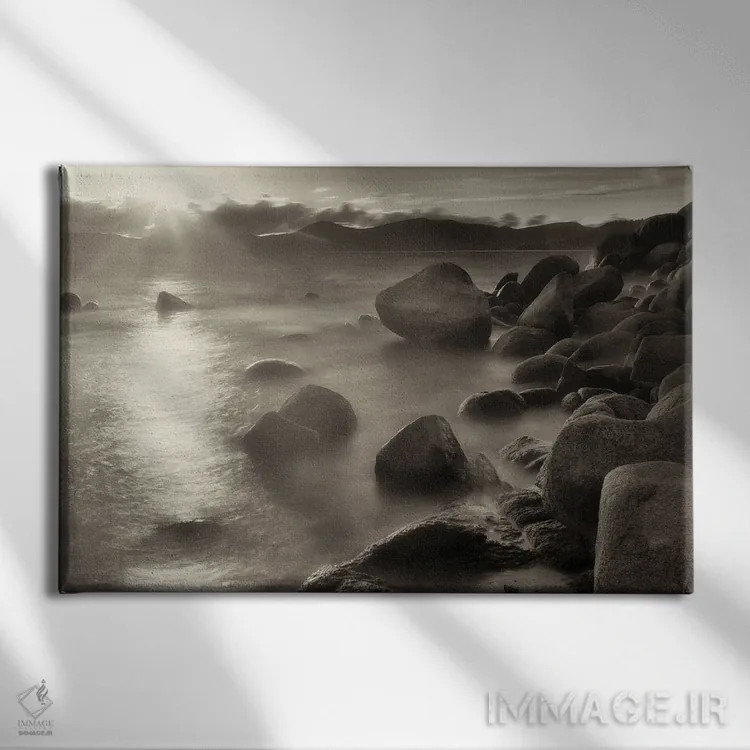 تابلو غروب کنار دریاچه اثر دنیس فراتس - نمای روبهرو روی دیوار
