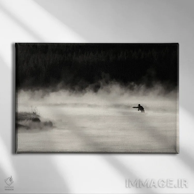 تابلو ماهیگیری با پر در مدیسون اثر دنیس فراتس - نمای روبهرو روی دیوار