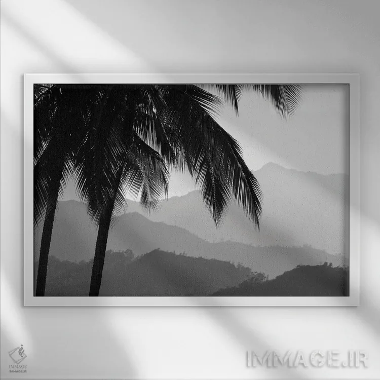 تابلو کوههای کوآی (هاوایی) اثر دنیس فراتس - نمای قابدار سفید