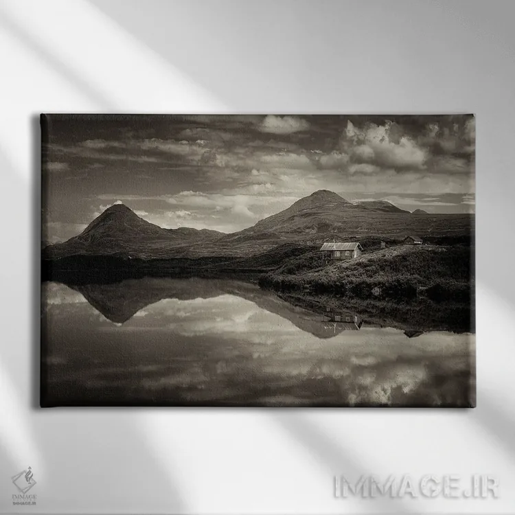 تابلو کلبه آلاسکا اثر دنیس فراتس - نمای روبهرو روی دیوار