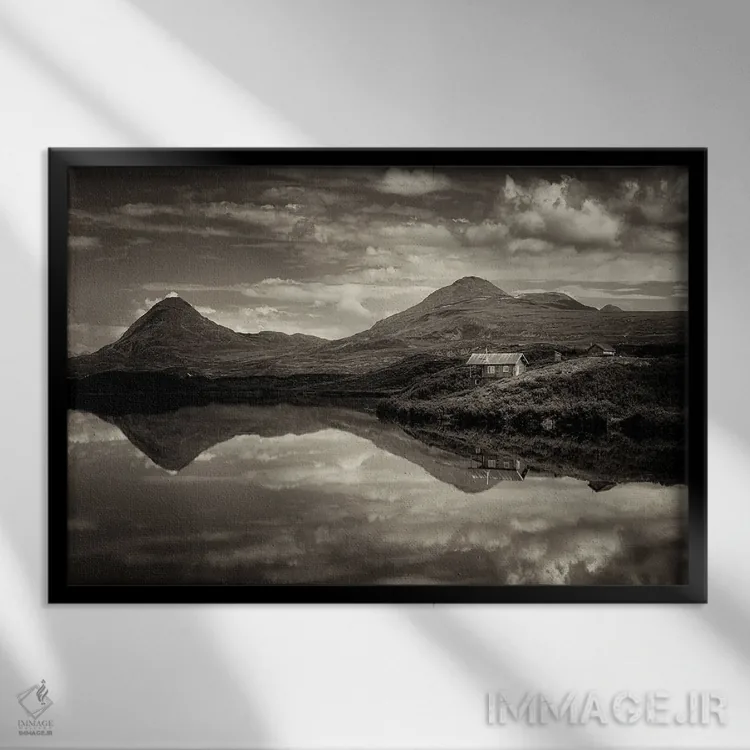 تابلو کلبه آلاسکا اثر دنیس فراتس - نمای قابدار مشکی