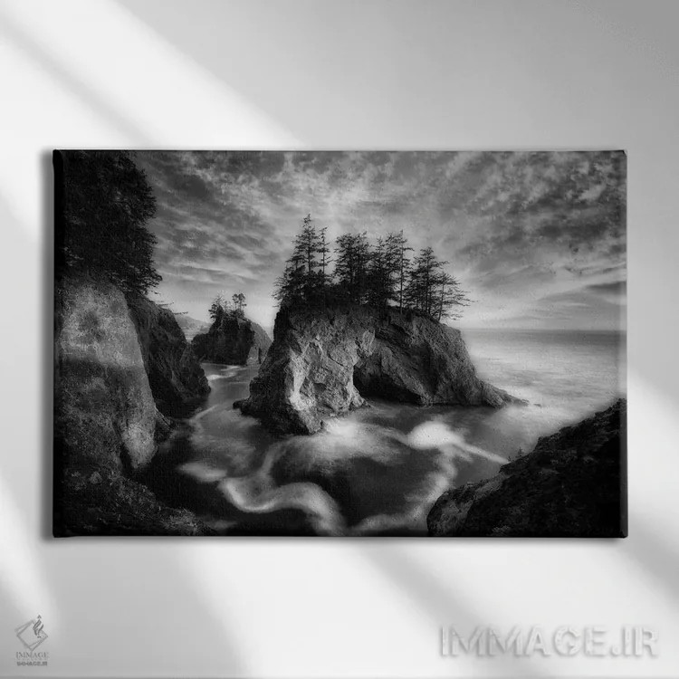 تابلو غروب صخره دریایی ۳ اثر دنیس فراتس - نمای روبهرو روی دیوار