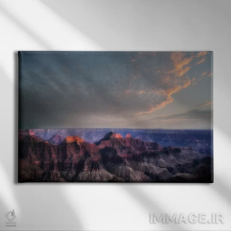 تابلو غروب گرند کنیون سه اثر دنیس فراتس - نمای روبهرو روی دیوار