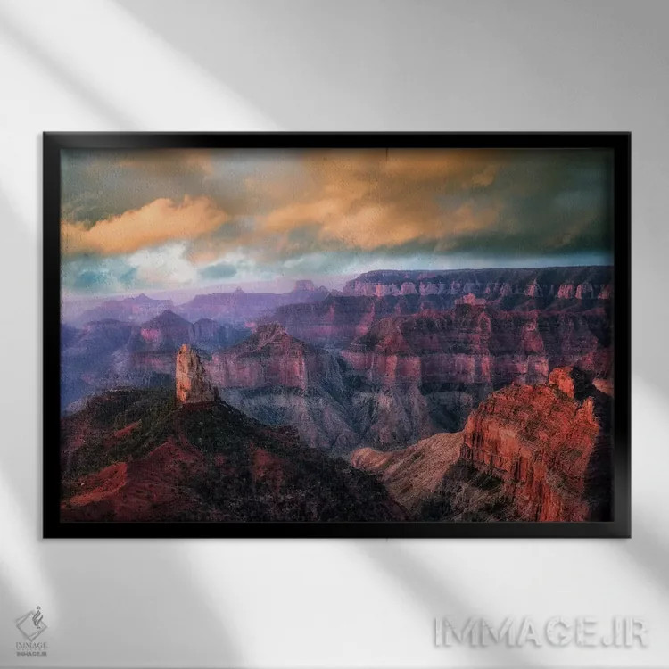 تابلو غروب گرند کنیون چهار اثر دنیس فراتس - نمای قابدار مشکی