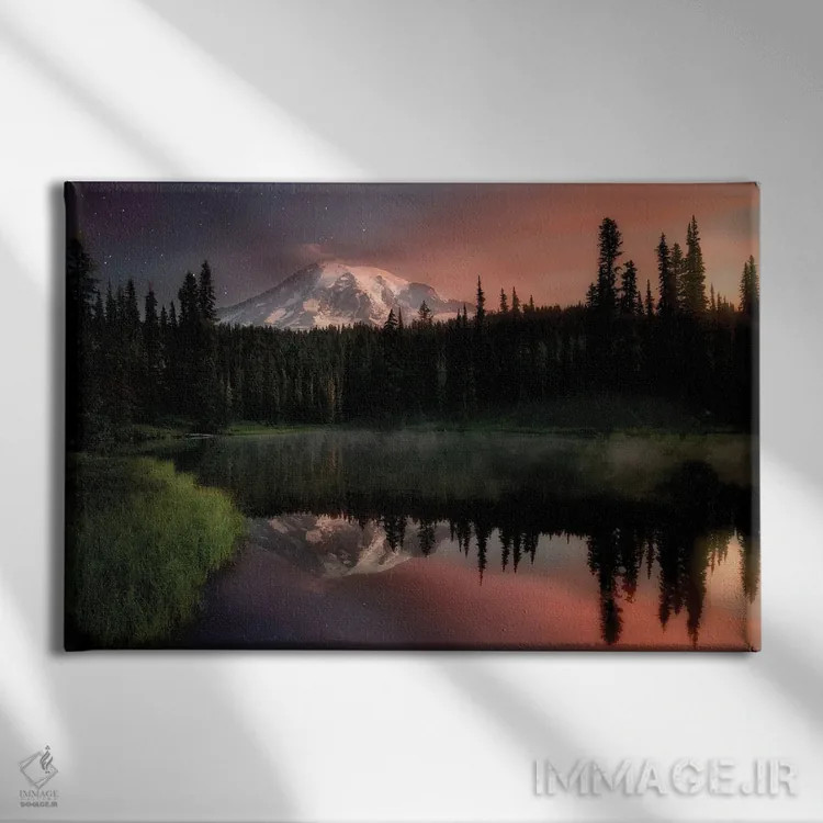 تابلو انعکاس کوه رینر اثر دنیس فراتس - نمای روبهرو روی دیوار