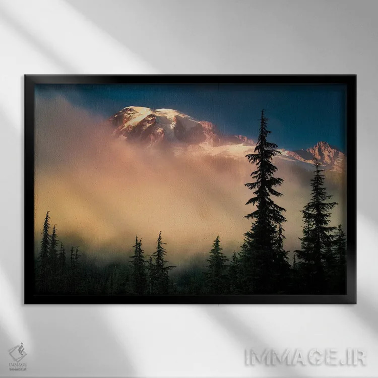 تابلو طلوع مهآلود رینر اثر دنیس فراتس - نمای قابدار مشکی