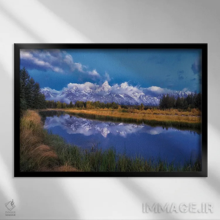 تابلو انعکاس تتون اثر دنیس فراتس - نمای قابدار مشکی