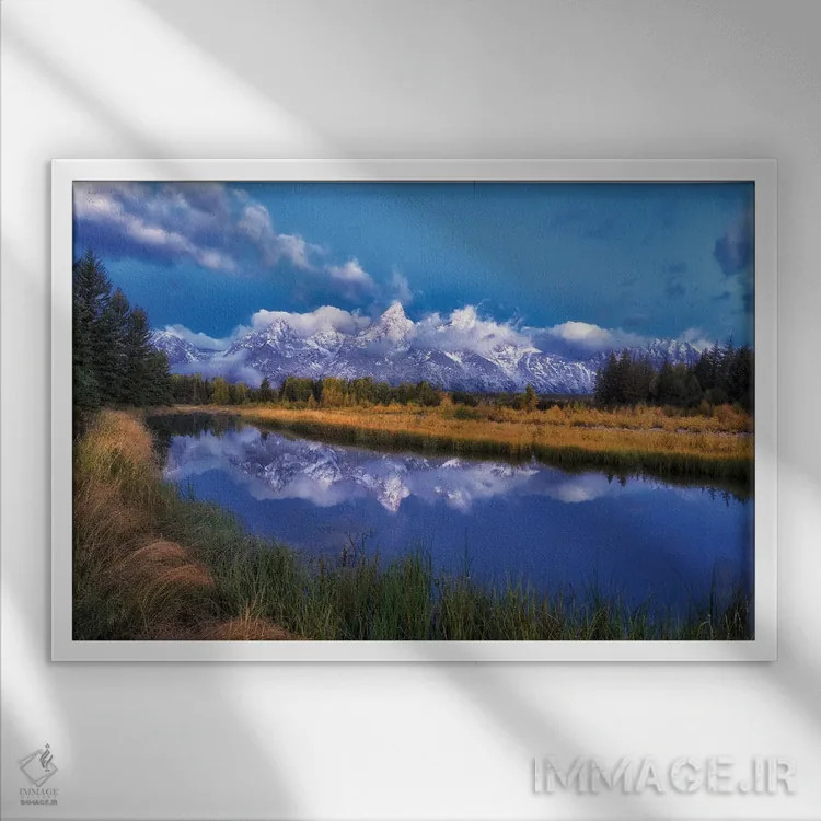 تابلو انعکاس تتون اثر دنیس فراتس - نمای قابدار سفید