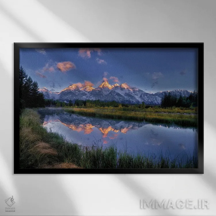 تابلو طلوع انعکاس تتون اثر دنیس فراتس - نمای قابدار مشکی