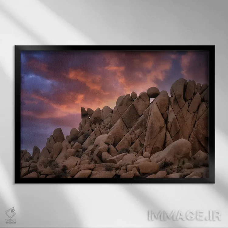 تابلو طلوع جاشوا (پارک ملی یا درخت جاشوا) اثر دنیس فراتس - نمای قابدار مشکی