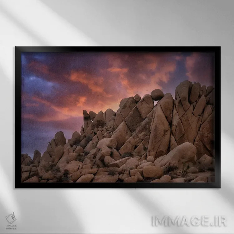 تابلو طلوع جاشوا (پارک ملی یا درخت جاشوا) اثر دنیس فراتس - نمای قابدار مشکی