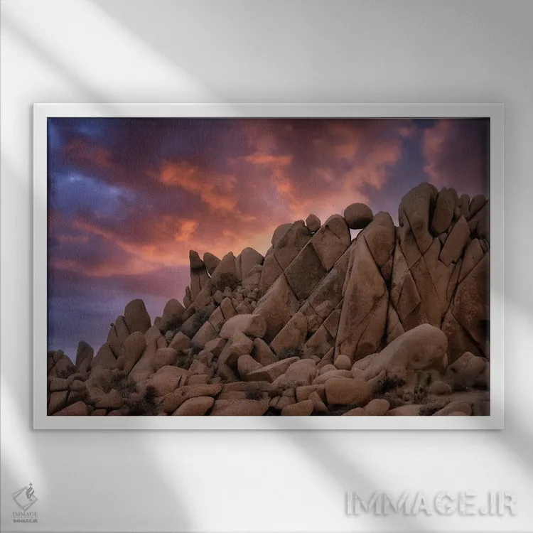 تابلو طلوع جاشوا (پارک ملی یا درخت جاشوا) اثر دنیس فراتس - نمای قابدار سفید