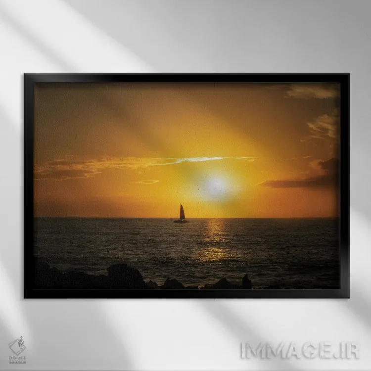 تابلو غروب کشتیرانی ۴ اثر دنیس فراتس - نمای قابدار مشکی