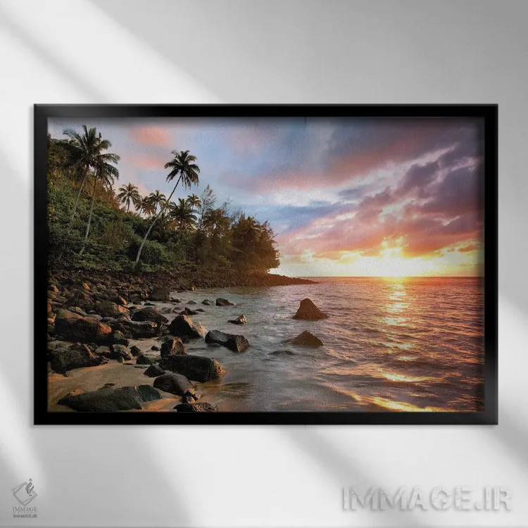تابلو غروب کائوآئی (جزیره) اثر دنیس فراتس - نمای قابدار مشکی