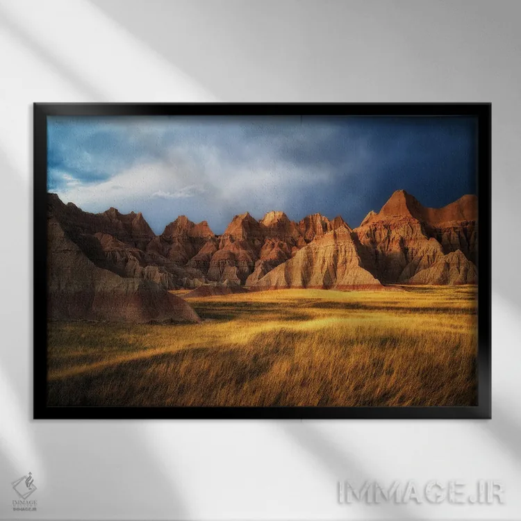 تابلو طلوع سرزمینهای بایر ۲ اثر دنیس فراتس - نمای قابدار مشکی