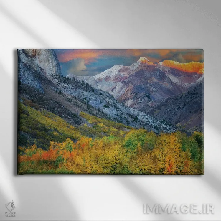 تابلو طلوع پاییزی سیرا اثر دنیس فراتس - نمای روبهرو روی دیوار