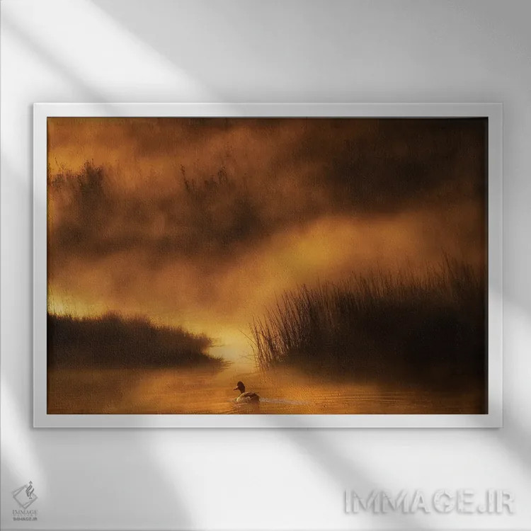 تابلو اردک یلوستون (پارک ملی) اثر دنیس فراتس - نمای قابدار سفید