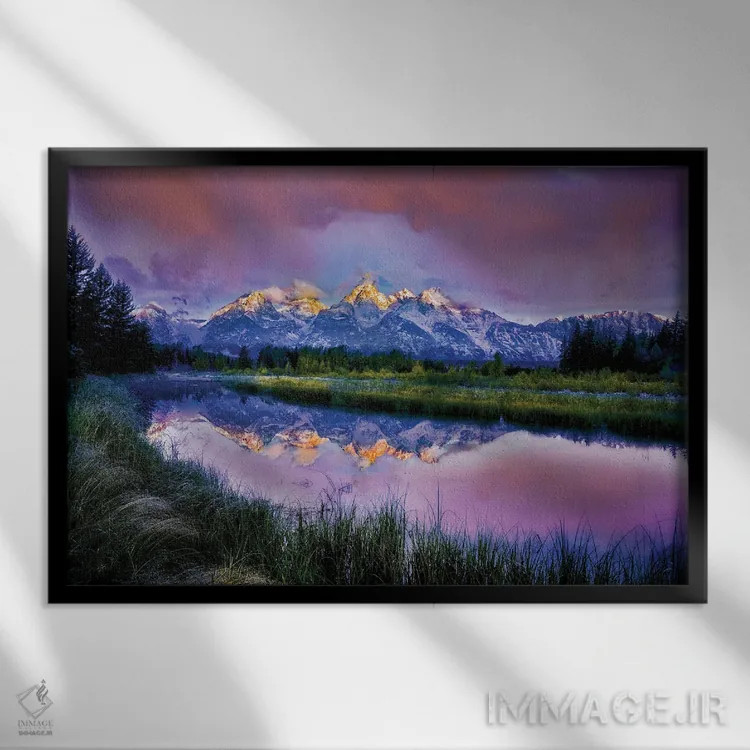 تابلو بازتاب طلوع تتون اثر دنیس فراتس - نمای قابدار مشکی