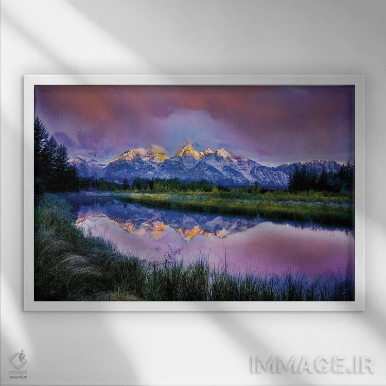 تابلو بازتاب طلوع تتون اثر دنیس فراتس - نمای قابدار سفید