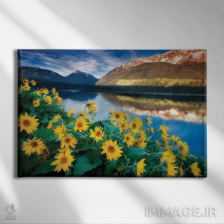 تابلو گلهای کنار دریاچه اثر دنیس فراتس - نمای روبهرو روی دیوار