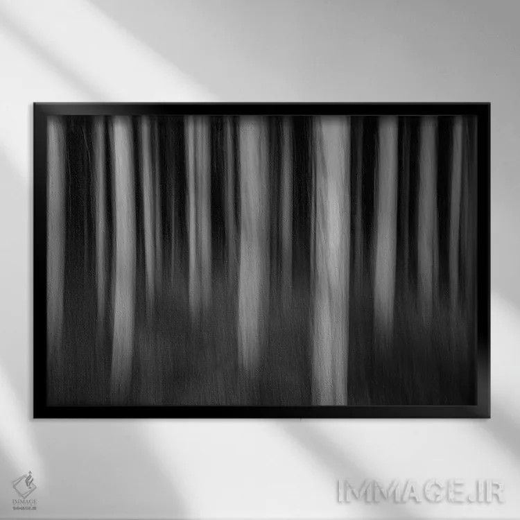 تابلو درختان انتزاعی اثر دنیس فراتس - نمای قابدار مشکی