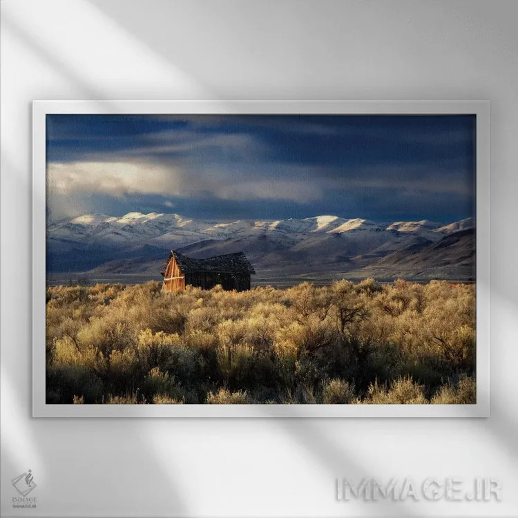 تابلو کلبه تنها اثر دنیس فراتس - نمای قابدار سفید