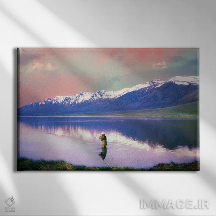 تابلو ماهیگیری با پشه در دریاچه اثر دنیس فراتس - نمای روبهرو روی دیوار