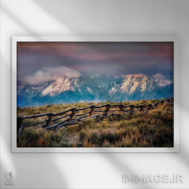 تابلو طلوع خورشید تیتون VIII اثر دنیس فراتس - نمای قابدار سفید