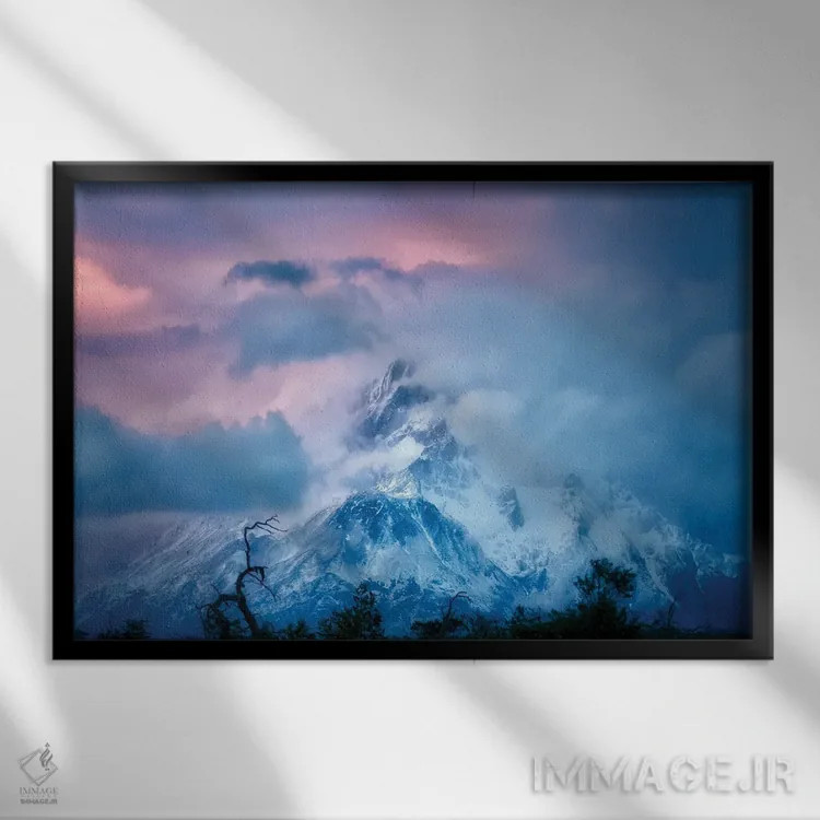 تابلو طلوع خورشید کوه ویِل اثر دنیس فراتس - نمای قابدار مشکی