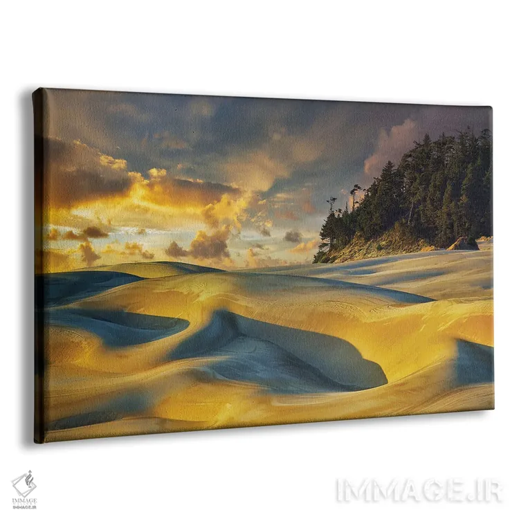 تابلو غروب تپههای شنی اثر دنیس فراتس - نمای پرسپکتیو محصول