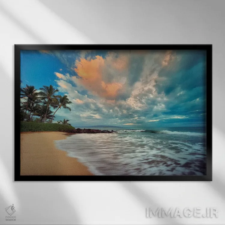 تابلو غروب آفتاب مائوئی اثر دنیس فراتس - نمای قابدار مشکی