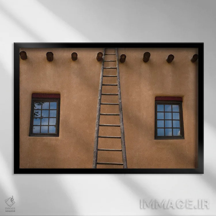 تابلو نردبان خشتی اثر دنیس فراتس - نمای قابدار مشکی