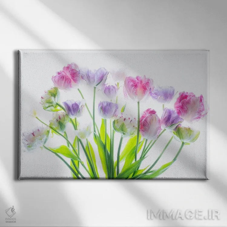 تابلو چینش لالهها اثر دنیس فراتس - نمای روبهرو روی دیوار