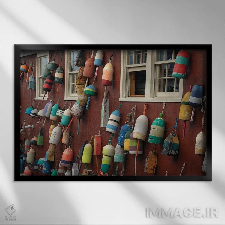 تابلو شناورهای ماهیگیری اثر دنیس فراتس - نمای قابدار مشکی