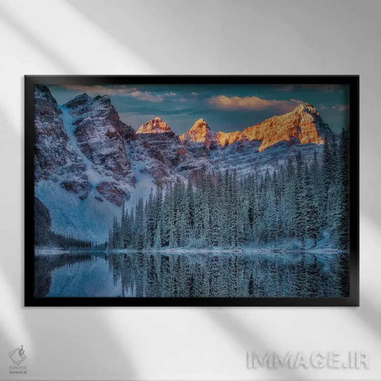 تابلو طلوع دریاچه مورین I (کانادا) اثر دنیس فراتس - نمای قابدار مشکی