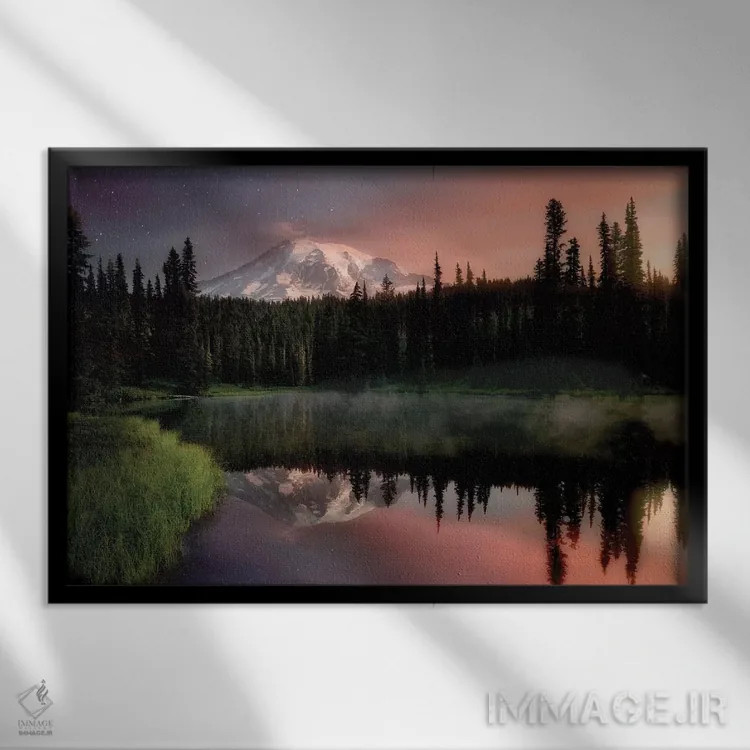 تابلو دریاچهٔ بازتابی اثر دنیس فراتس - نمای قابدار مشکی