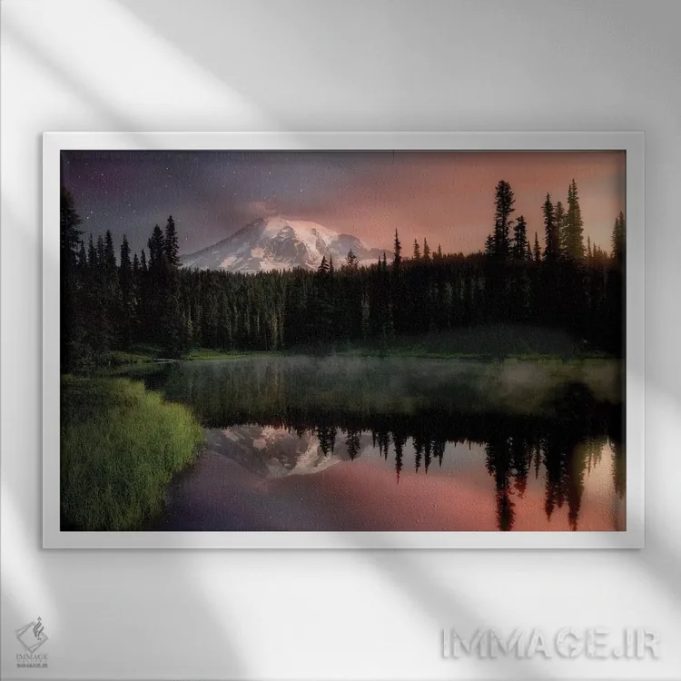 تابلو دریاچهٔ بازتابی اثر دنیس فراتس - نمای قابدار سفید