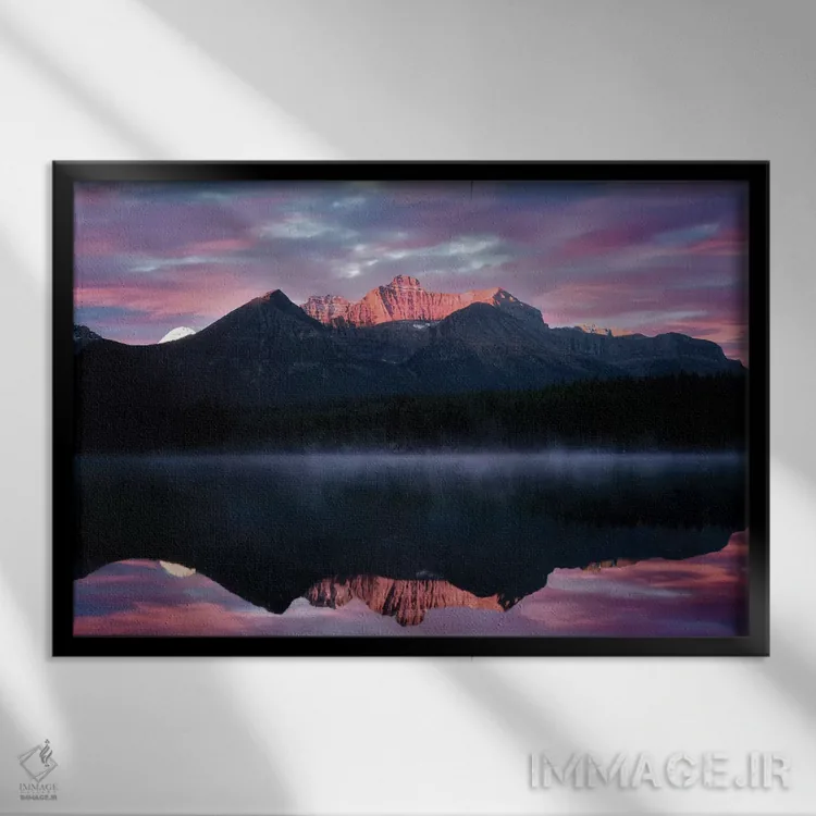 تابلو بازتاب رشتهکوه راکی اثر دنیس فراتس - نمای قابدار مشکی