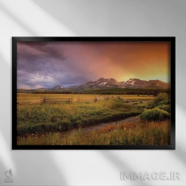 تابلو طلوع کوه دندانهارهای (سوتوث) اثر دنیس فراتس - نمای قابدار مشکی