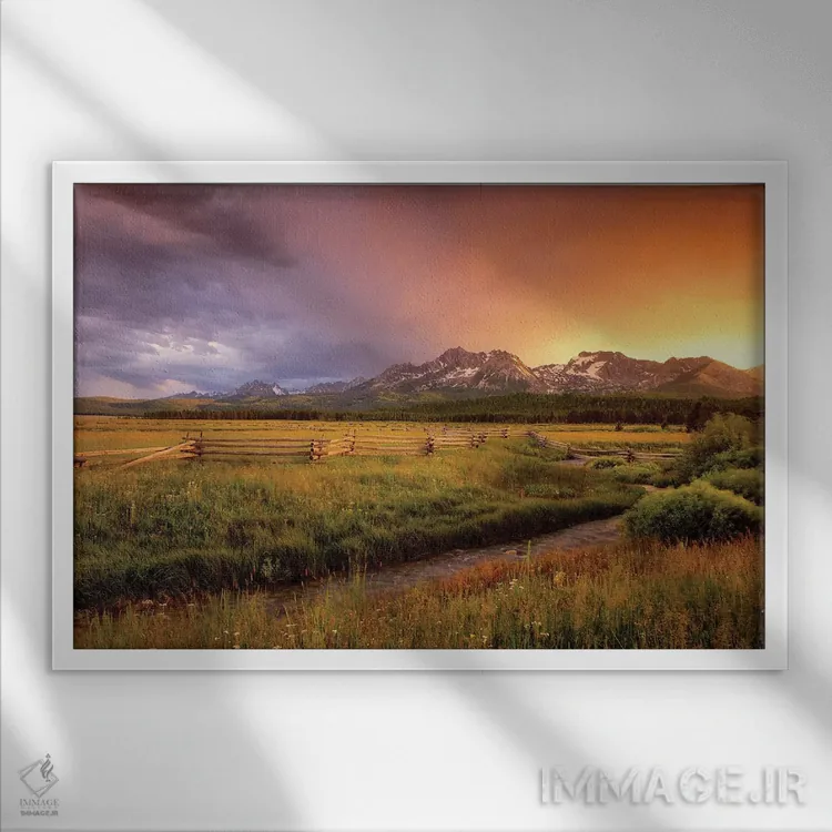 تابلو طلوع کوه دندانهارهای (سوتوث) اثر دنیس فراتس - نمای قابدار سفید