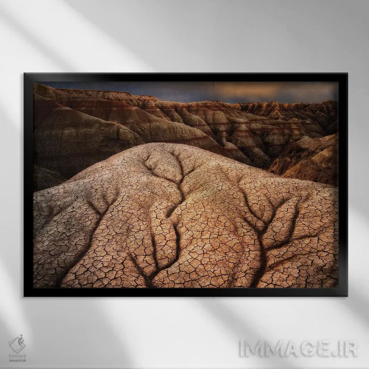 تابلو مجسمهٔ بدلندز (منطقه جغرافیایی/مجسمه) اثر دنیس فراتس - نمای قابدار مشکی