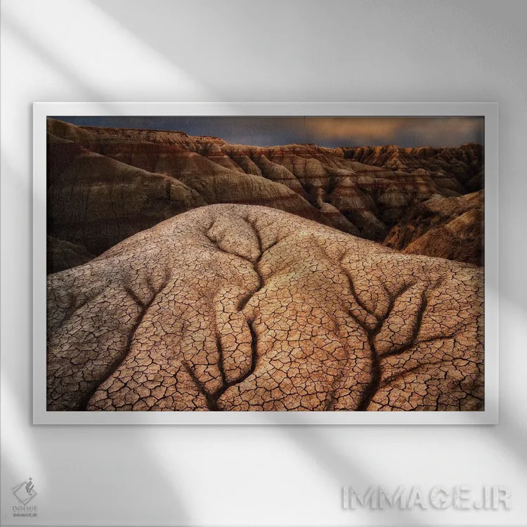 تابلو مجسمهٔ بدلندز (منطقه جغرافیایی/مجسمه) اثر دنیس فراتس - نمای قابدار سفید