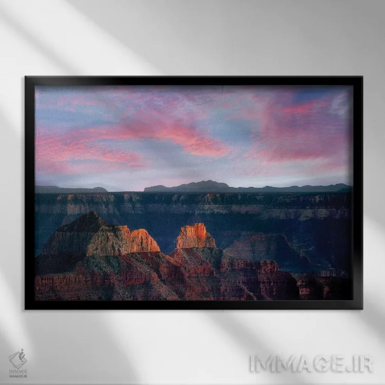 تابلو غروب گرند کانیون ۱ (آمریکا) اثر دنیس فراتس - نمای قابدار مشکی