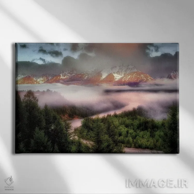 تابلو طلوع تتون (کوه) اثر دنیس فراتس - نمای روبهرو روی دیوار